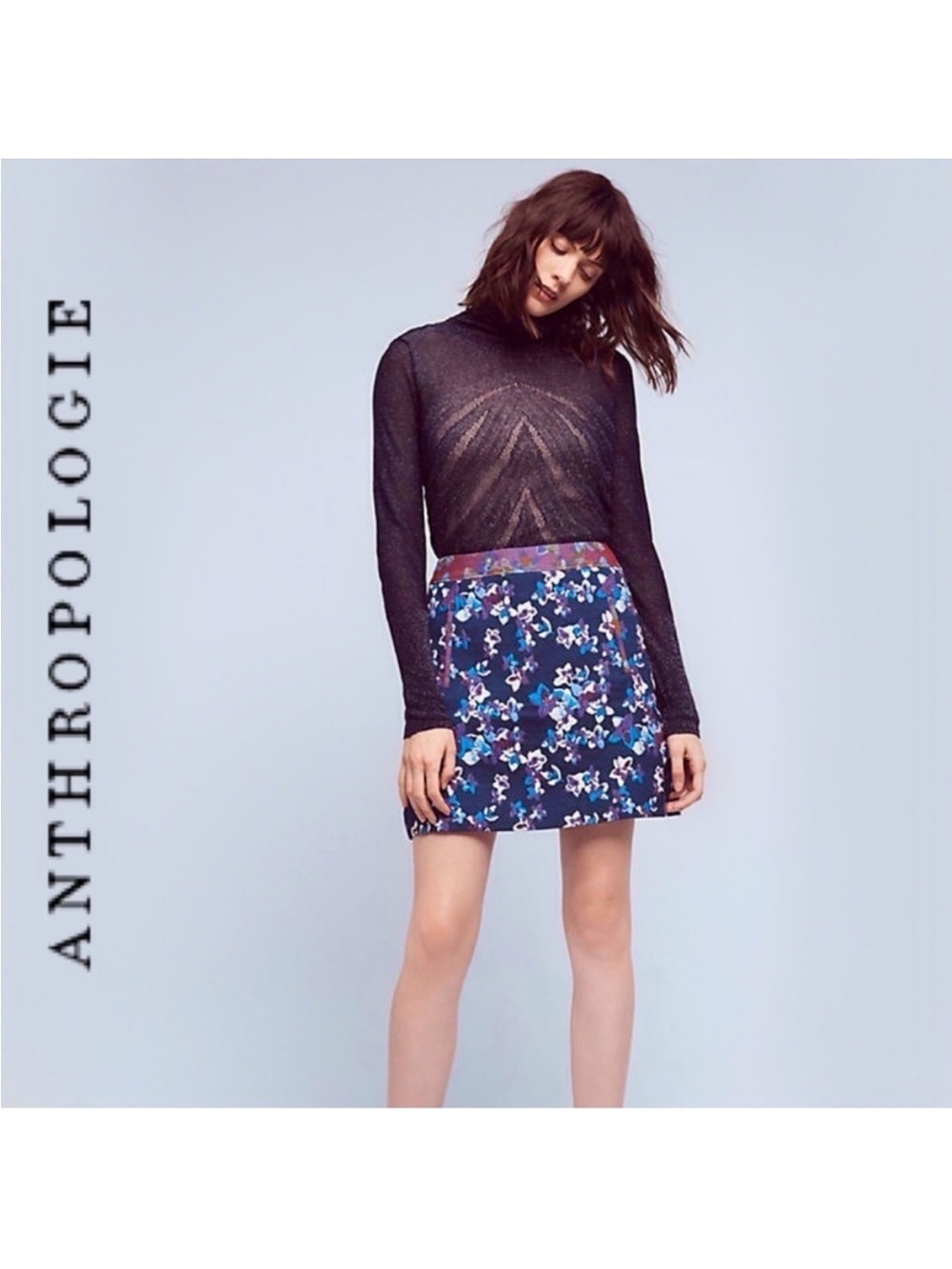 Anthropologie Maeve Floral A-Line Mini Skirt